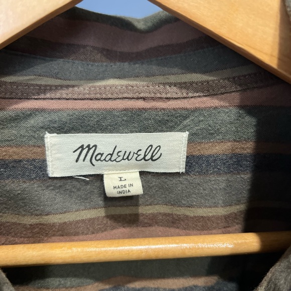 Madewell Long Sleeve Button Down - Never Worn - Brown Multi Color - Picture 3 of 3